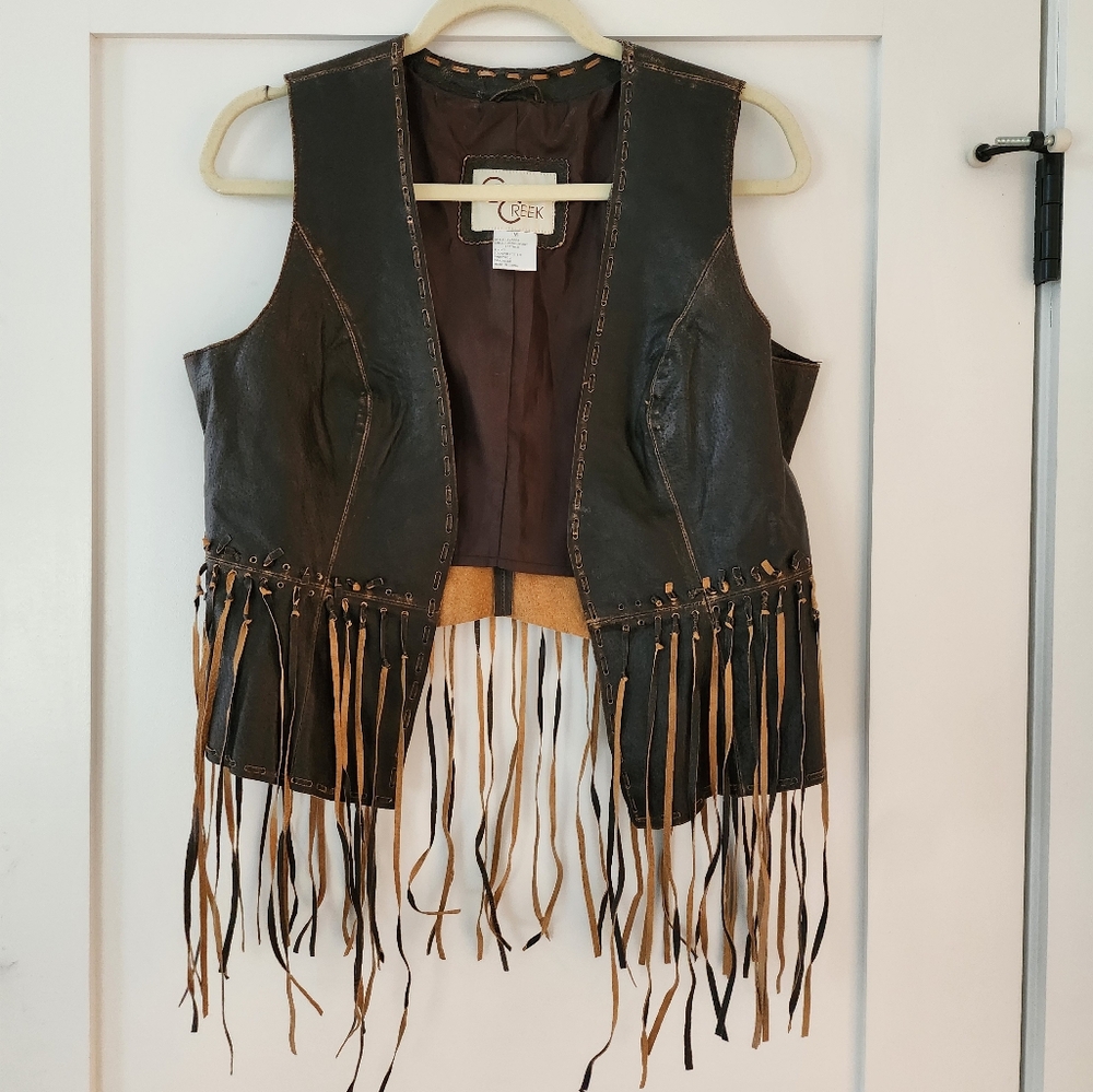 Leather country vest